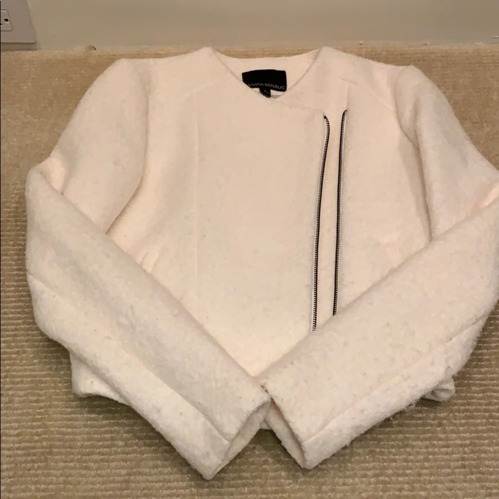 Cropped banana republic cream jacket